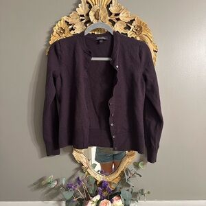 Brooks Brothers Women's Dark Plum Button Cardigan